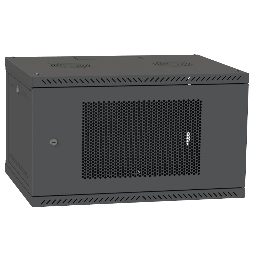 Шафа телекомунікаційна двері перф (чорна) IPCOM 6U 600x450 Шафа телекомунікаційна двері перф (чорна) IPCOM 6U 600x450
