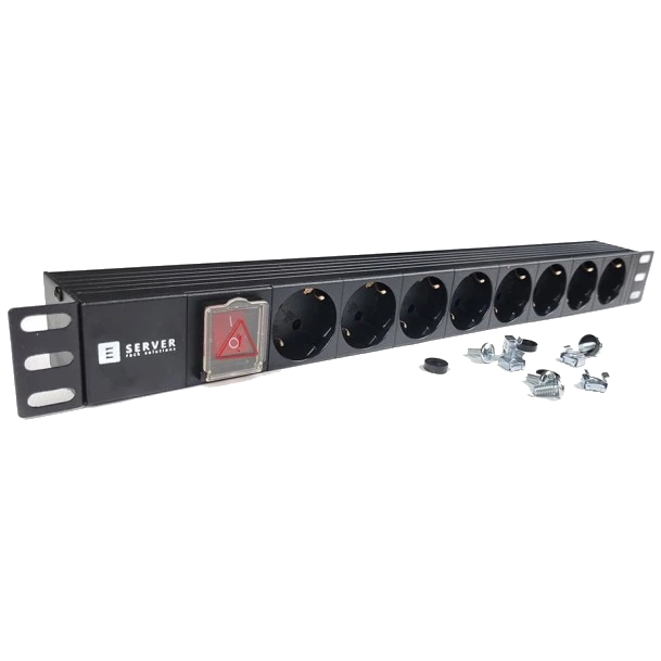 Удлинитель на 8 розеток EServer 220В 19 1U