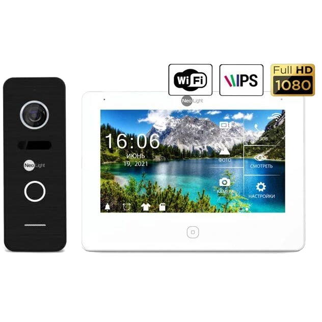 Комплект відеодомофона NeoKIT HD Pro WF Black Комплект відеодомофона NeoKIT HD Pro WF Black