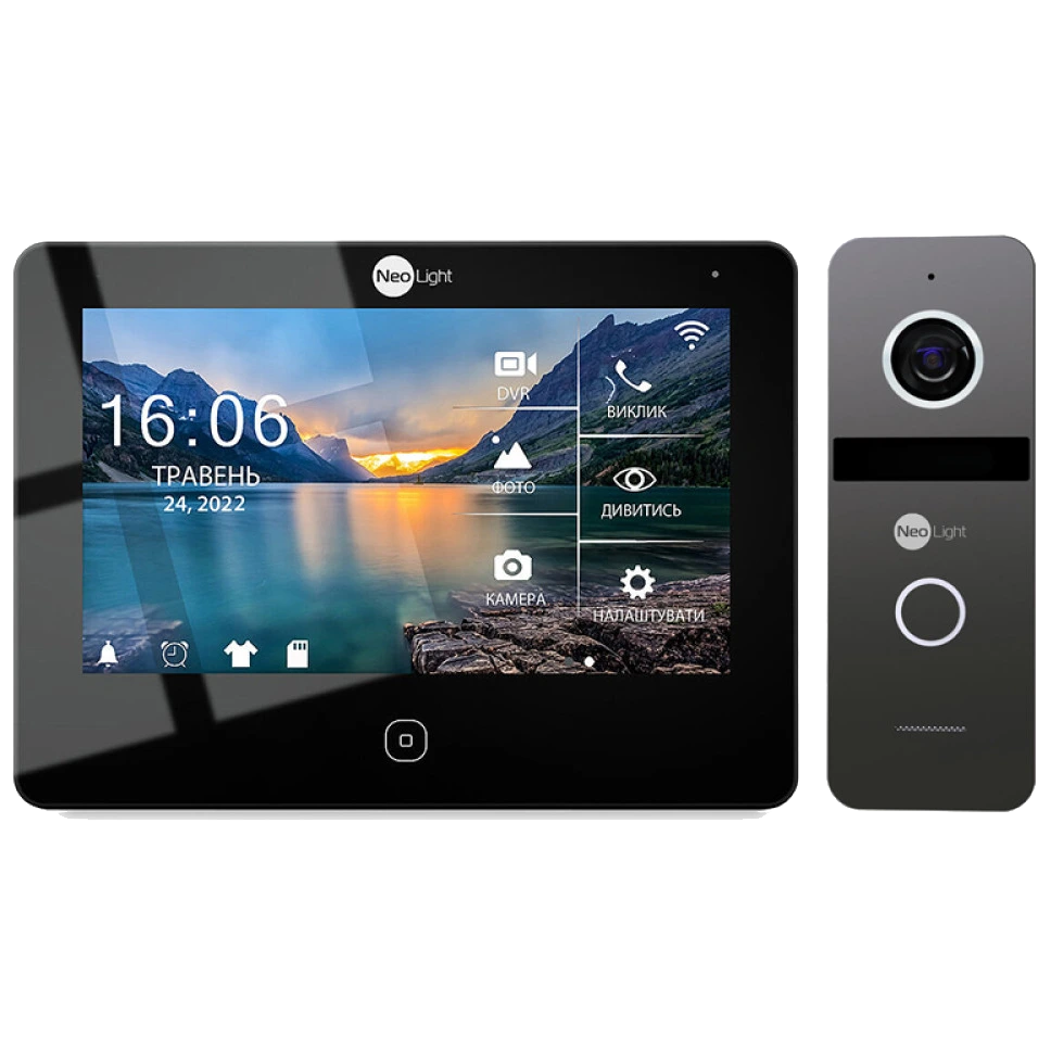Комплект відеодомофона Neolight NeoKIT HD Pro WF B/Graphite Комплект відеодомофона Neolight NeoKIT HD Pro WF B/Graphite