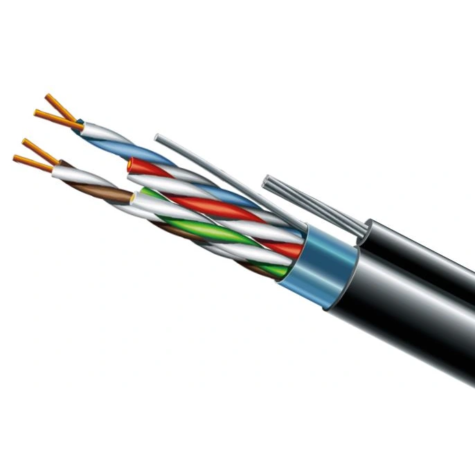 Кабель вита пара ЗЗКМ (FTP мідь вуличний із тросом) Cat. 5e F/UTP PE 4х2х24 AWG + S. M. трос (к)(72113) бухта 500м. Кабель вита пара ЗЗКМ (FTP мідь вуличний із тросом) Cat. 5e F/UTP PE 4х2х24 AWG + S. M. трос (к)(72113) бухта 500м.