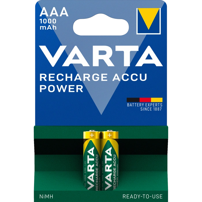 Аккумулятор AAA VARTA RECHARGEABLE ACCU 1000mAh BLI 2 NI-MH (READY 2 USE) Аккумулятор AAA VARTA RECHARGEABLE ACCU 1000mAh BLI 2 NI-MH (READY 2 USE)