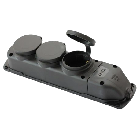 Колодка потрійна із заглушкою 3*16 (каучук) ERKA 6003 Колодка потрійна із заглушкою 3*16 (каучук) ERKA 6003