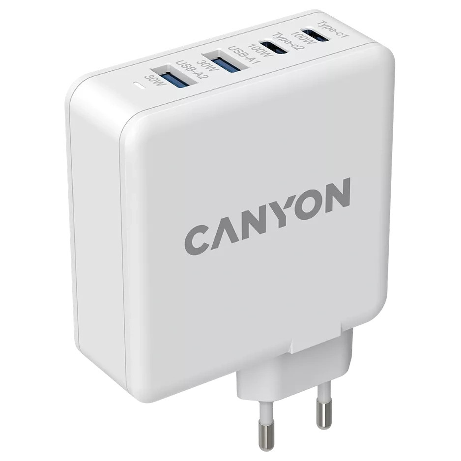 Мережевий зарядний пристрiй Canyon H-65 white (GAN 100W) Мережевий зарядний пристрiй Canyon H-65 white (GAN 100W)