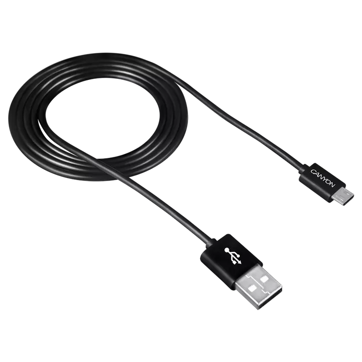 Кабель Canyon UM-1B black (Micro USB - USB 2.0) 1м Кабель Canyon UM-1B black (Micro USB - USB 2.0) 1м