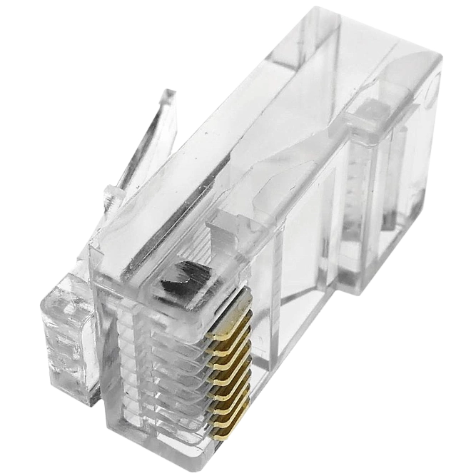 Коннектор соединительный неэкранированный (упаковка 100 шт) RJ45 кат. 5e Коннектор соединительный неэкранированный (упаковка 100 шт) RJ45 кат. 5e