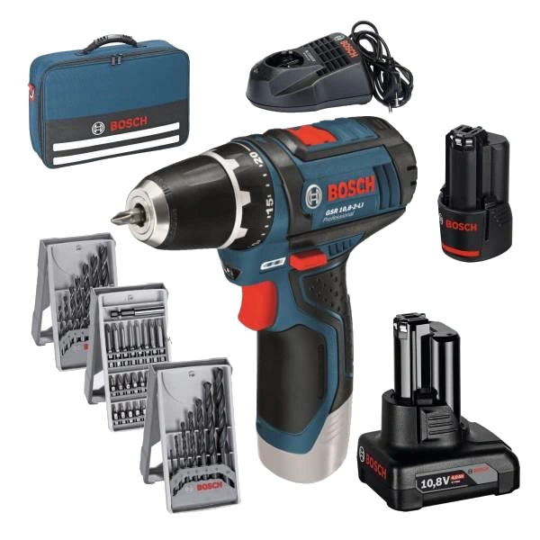 Акумуляторний дриль-шурупокрут + набір біт + свердла (39 шт.) Bosch Professional GSR 12V-15 Акумуляторний дриль-шурупокрут + набір біт + свердла (39 шт.) Bosch Professional GSR 12V-15