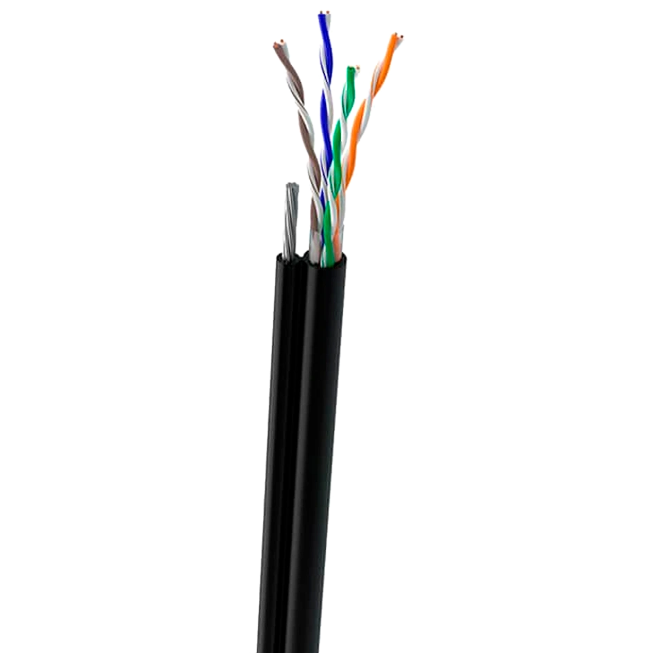 Кабель вуличний з тросом 7*0,5мм cat 5e OK-Net UTP 4*2*0,49+ КППт-ВПбухта 305 м Кабель вуличний з тросом 7*0,5мм cat 5e OK-Net UTP 4*2*0,49+ КППт-ВПбухта 305 м