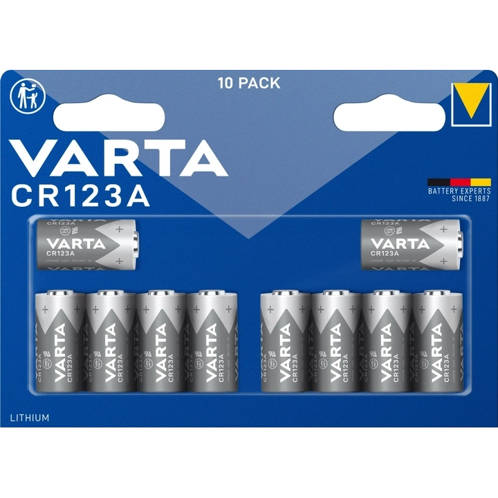 Батарейка 10 шт VARTA CR 123A BLI 10 LITHIUM Батарейка 10 шт VARTA CR 123A BLI 10 LITHIUM