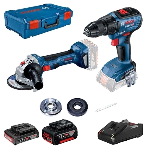 Шурупокрут-дриль + Шліфмашина кутова Bosch GSR 18В-50 + GWS 180-LI Шурупокрут-дриль + Шліфмашина кутова Bosch GSR 18В-50 + GWS 180-LI