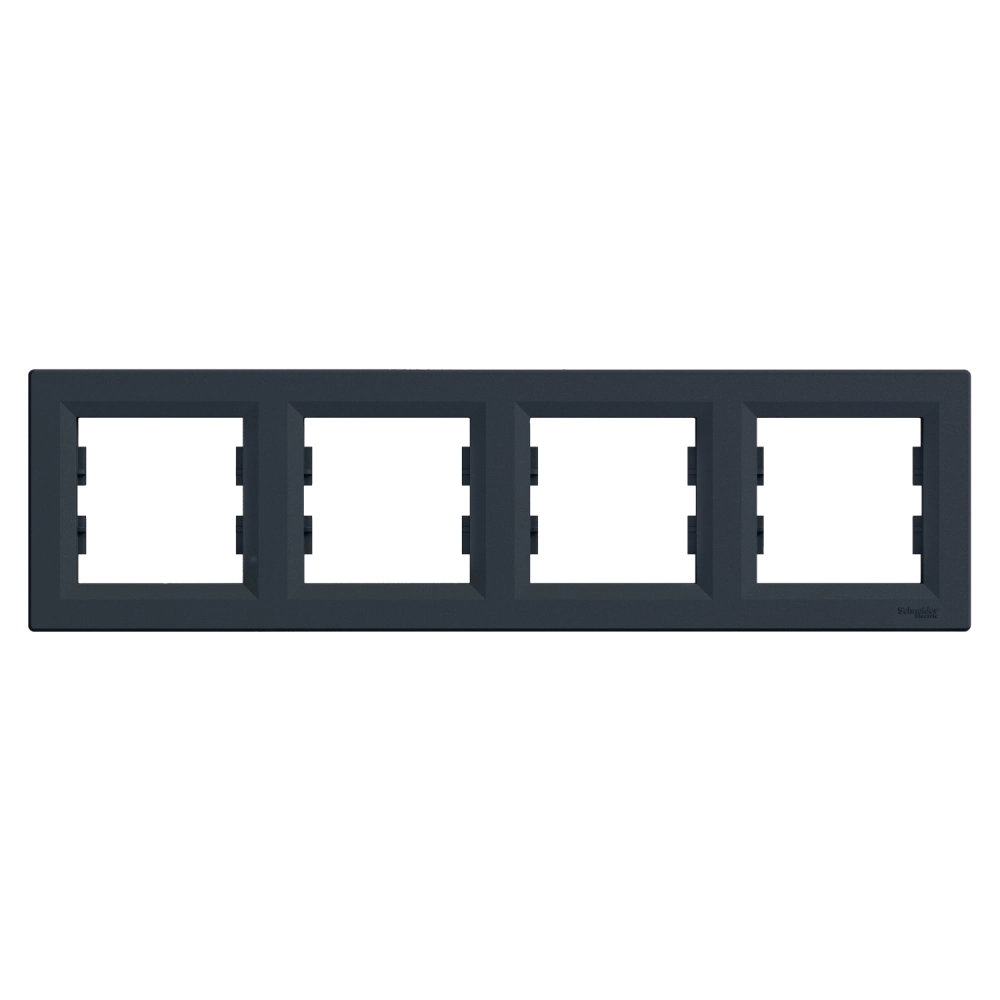 Рамка 4 поста антрацит горизонтальная Schneider Electric EPH5800471 Asfora Рамка 4 поста антрацит горизонтальная Schneider Electric EPH5800471 Asfora