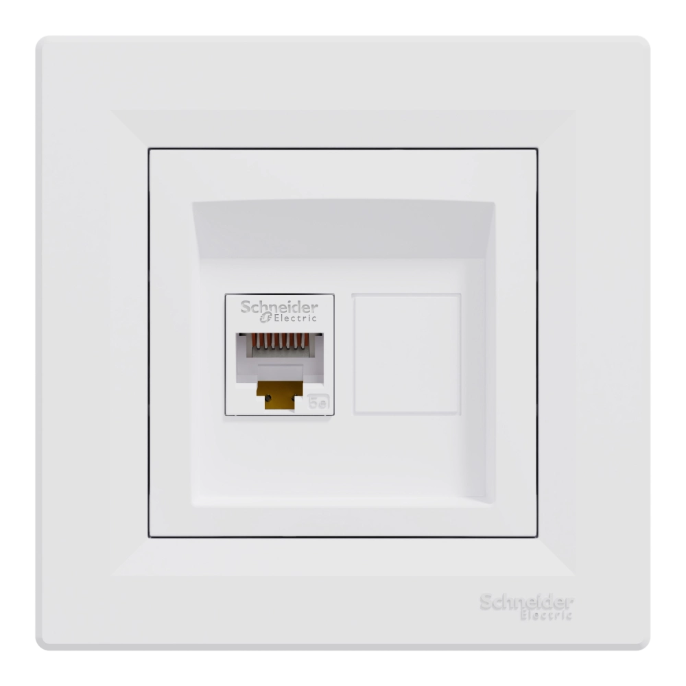 Розетка компьютерная одинарная Schneider Electric Asfora EPH4300121 RJ45 кат.5е UTP Розетка компьютерная одинарная Schneider Electric Asfora EPH4300121 RJ45 кат.5е UTP