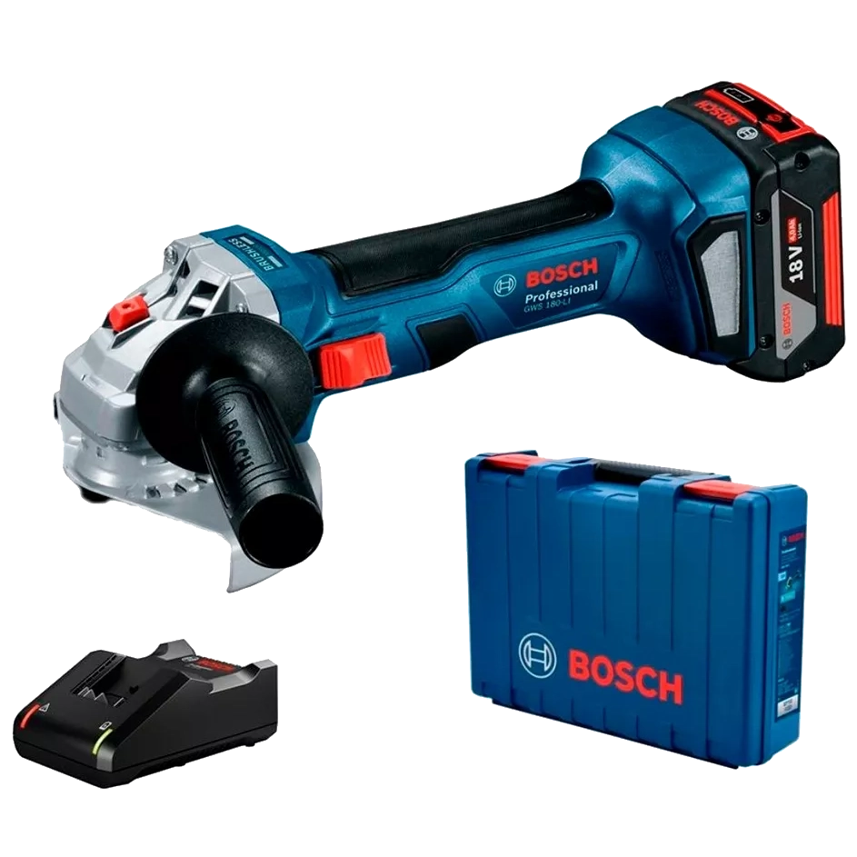 Акумуляторна кутова шліфувальна машина Bosch Professional GWS 180-LI (06019H9025) Акумуляторна кутова шліфувальна машина Bosch Professional GWS 180-LI (06019H9025)