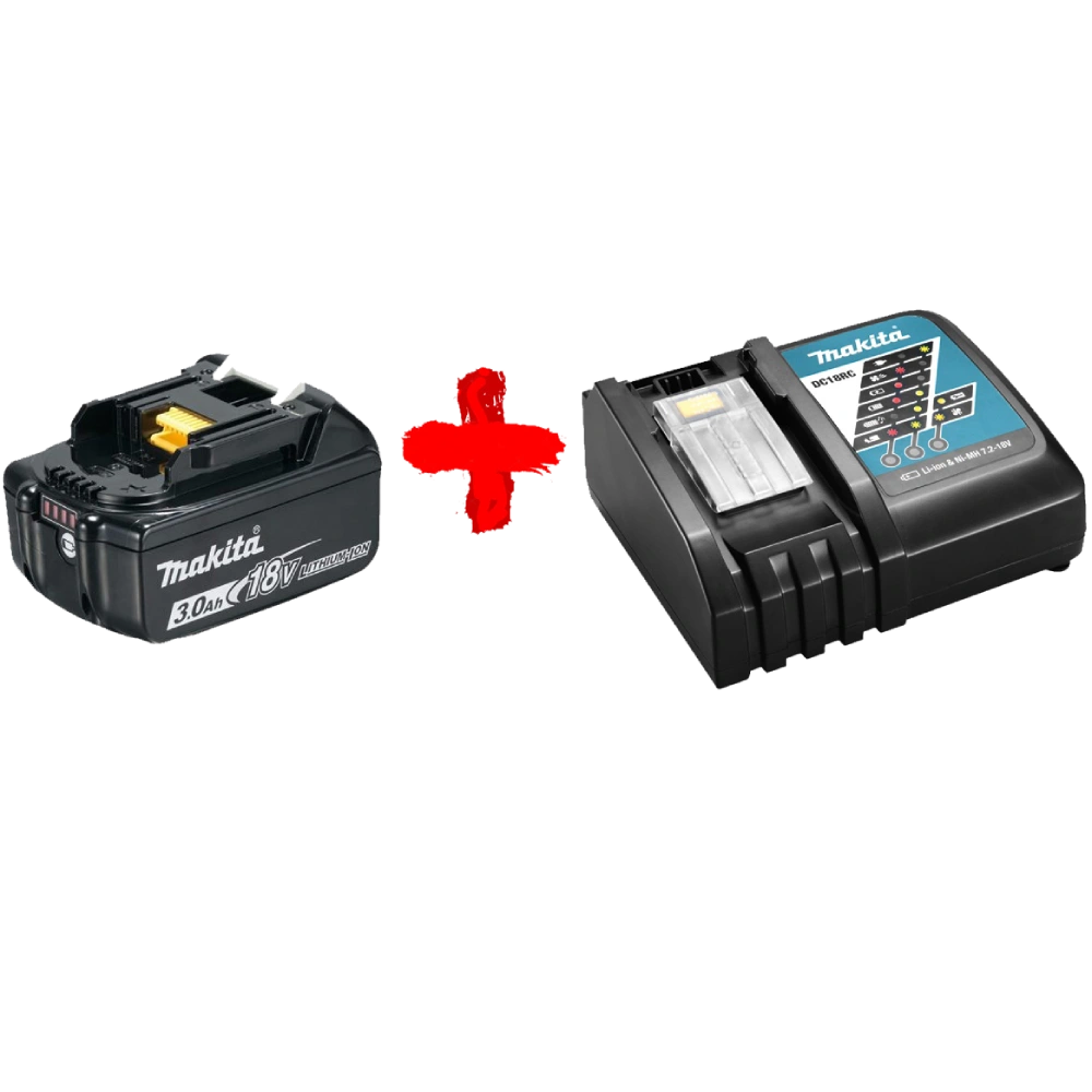 Акумулятор Li-ion + швидкозарядний пристрій Makita DC18RC (191A24-4) + BL1830B Акумулятор Li-ion + швидкозарядний пристрій Makita DC18RC (191A24-4) + BL1830B