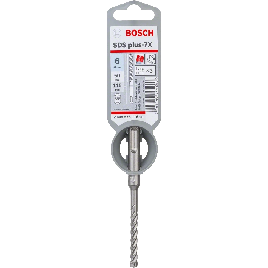 Бур д/арм.бетона Bosch SDS Plus-7X 6x50x115 мм Бур д/арм.бетона Bosch SDS Plus-7X 6x50x115 мм