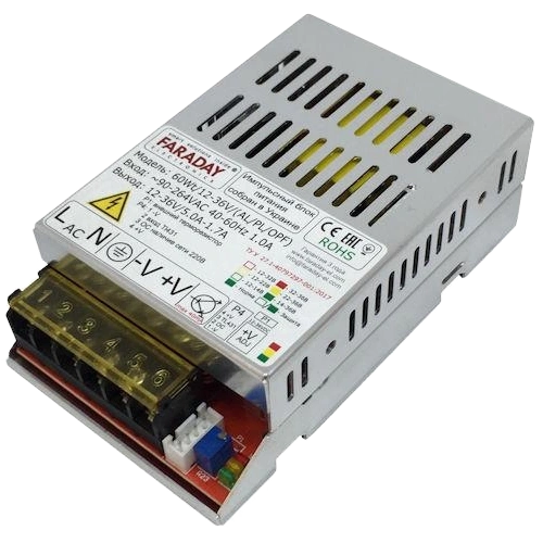 Блок живлення Faraday Electronics 60Wt/12-36V/ALU 12–36В 5-2А Блок живлення Faraday Electronics 60Wt/12-36V/ALU 12–36В 5-2А