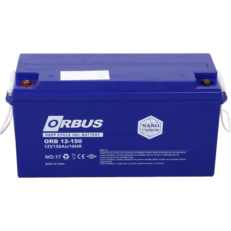 Свинцово-кислотная аккумуляторная батарея ORBUS CG12150 150A•ч 12В гелевая Свинцово-кислотная аккумуляторная батарея ORBUS CG12150 150A•ч 12В гелевая