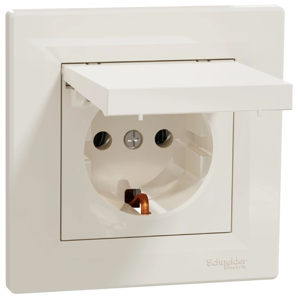 Розетка із кришкою, із заземленням Schneider Electric Asfora EPH3100123 Розетка із кришкою, із заземленням Schneider Electric Asfora EPH3100123