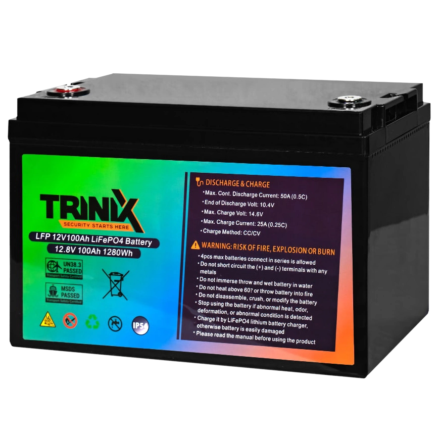 Акумуляторна батарея TRINIX LiFePo4 100 Ah 12V Акумуляторна батарея TRINIX LiFePo4 100 Ah 12V