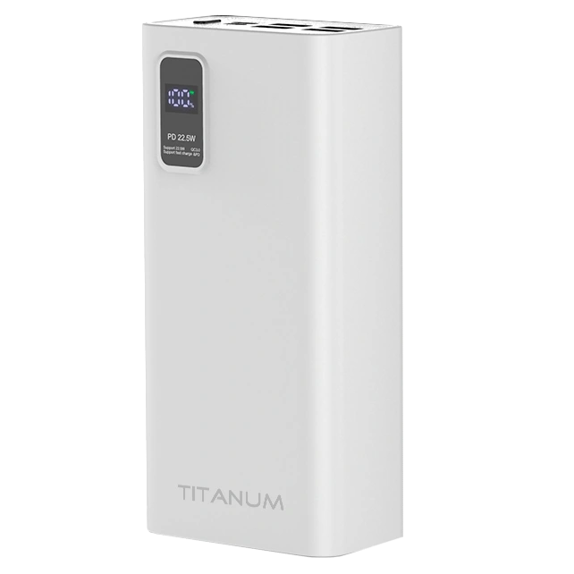 Повербанк TITANUM 728S 30000mAh 22.5W White Повербанк TITANUM 728S 30000mAh 22.5W White