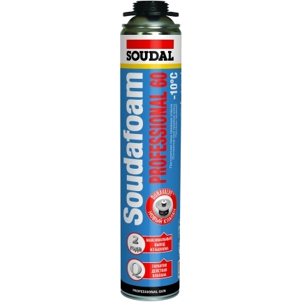 Пена монтажная зимняя SOUDAL Soudafoam Gun P60 750мл Пена монтажная зимняя SOUDAL Soudafoam Gun P60 750мл