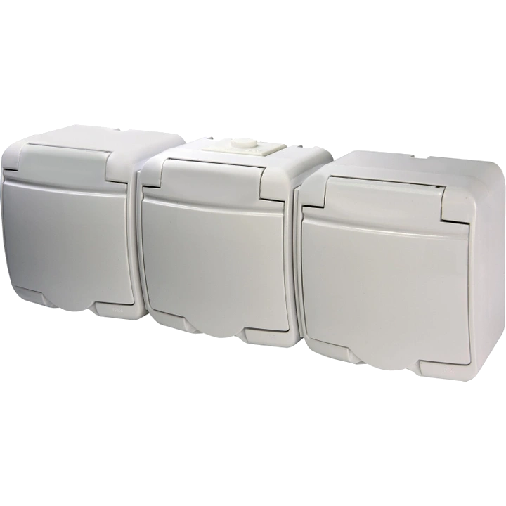 Розетка 3-на с/к Schuko RHE-3s (белая/белая крышка, IP54) Hermetics ETI 4668023 Розетка 3-на с/к Schuko RHE-3s (белая/белая крышка, IP54) Hermetics ETI 4668023