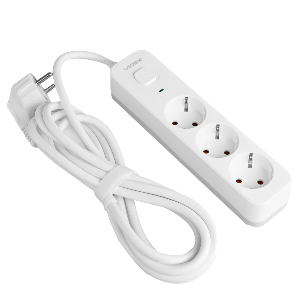 Сетевой удлинитель с кнопкой White VIDEX ONCORD з/з 3п 3м (3x1.5мм) Сетевой удлинитель с кнопкой White VIDEX ONCORD з/з 3п 3м (3x1.5мм)